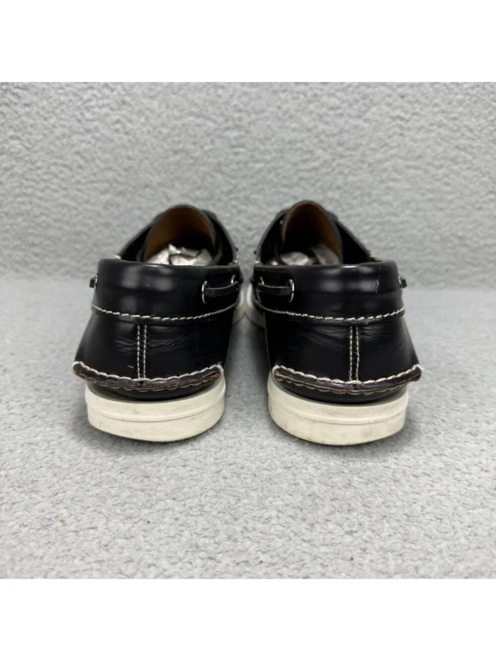 Prada Boat Shoes Men 11 / UK 10 Black Brushed Spazzolato Leather Lace Up Loafers